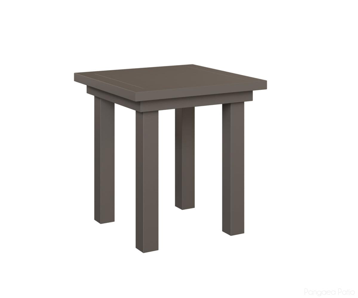 BGVAET1819GR-Berlin Gardens-Vida End Table Dining Height-Graphite Aluminum BG-Pangaea Patio