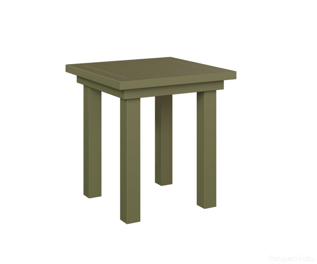BGVAET1819GS-Berlin Gardens-Vida End Table Dining Height-Green Sage Aluminum BG-Pangaea Patio