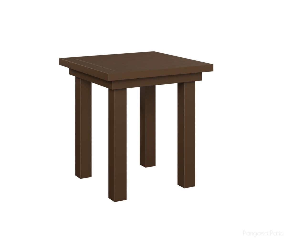 BGVAET1819MV-Berlin Gardens-Vida End Table Dining Height-Mesquite Wood Vein Aluminum BG-Pangaea Patio