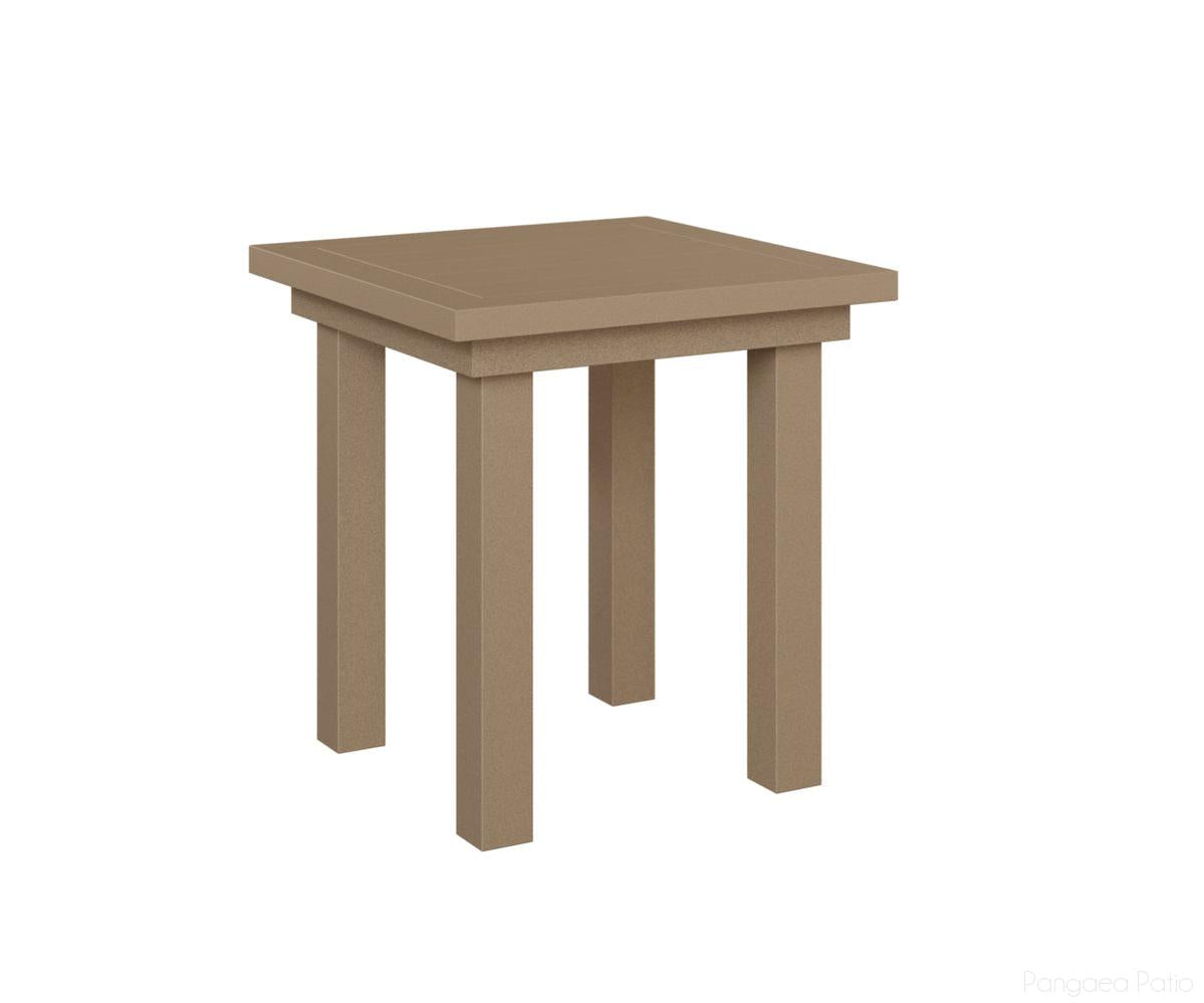 BGVAET1819OV-Berlin Gardens-Vida End Table Dining Height-Oak Wood Vein Aluminum BG-Pangaea Patio