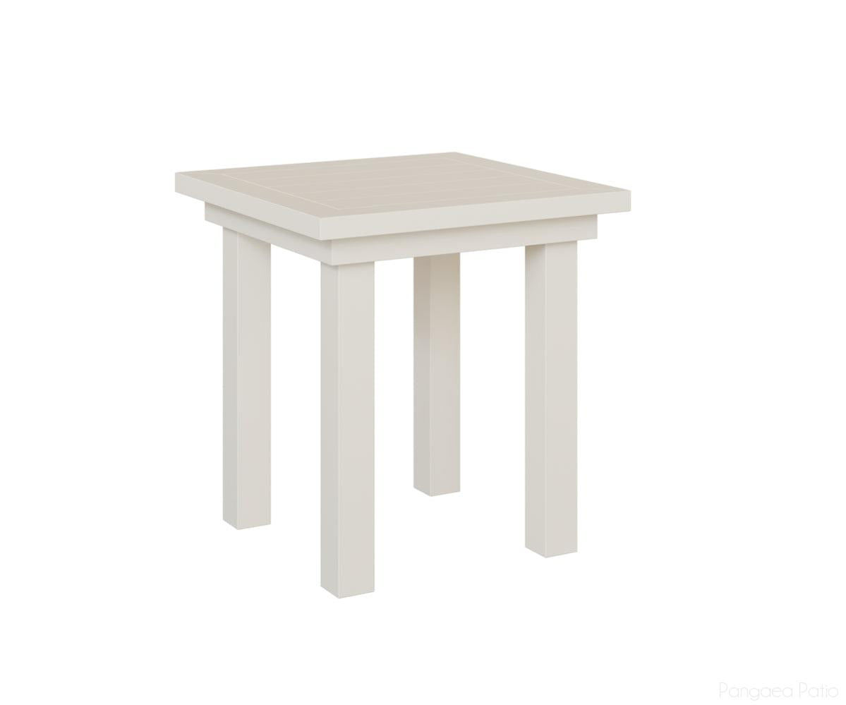 BGVAET1819MW-Berlin Gardens-Vida End Table Dining Height-White Aluminum BG-Pangaea Patio