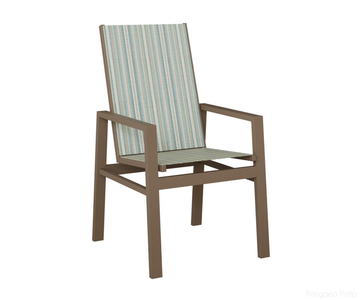 BGVDHSCL-Berlin Gardens-Vida High Back Sling Dining Chair-Clay Aluminum BG-Pangaea Patio