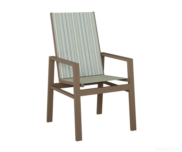 BGVDHSCL-Berlin Gardens-Vida High Back Sling Dining Chair-Clay Aluminum BG-Pangaea Patio