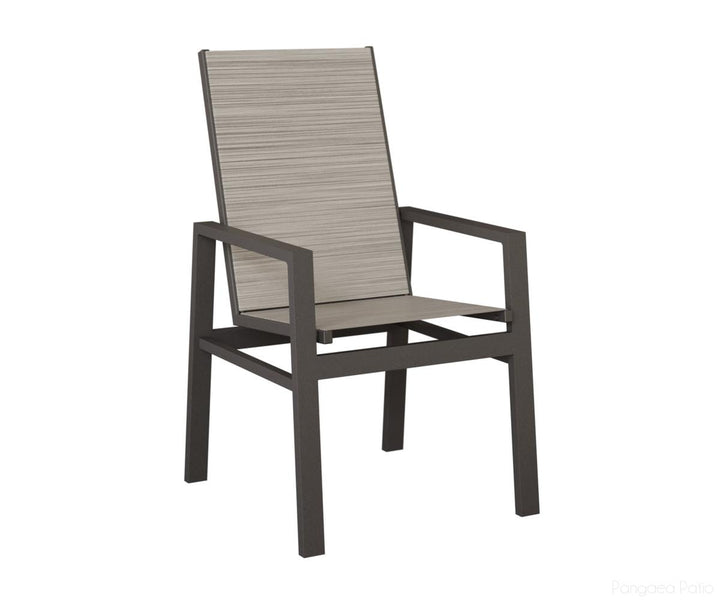 BGVDHSGT-Berlin Gardens-Vida High Back Sling Dining Chair-Granite Speckle Aluminum BG-Pangaea Patio