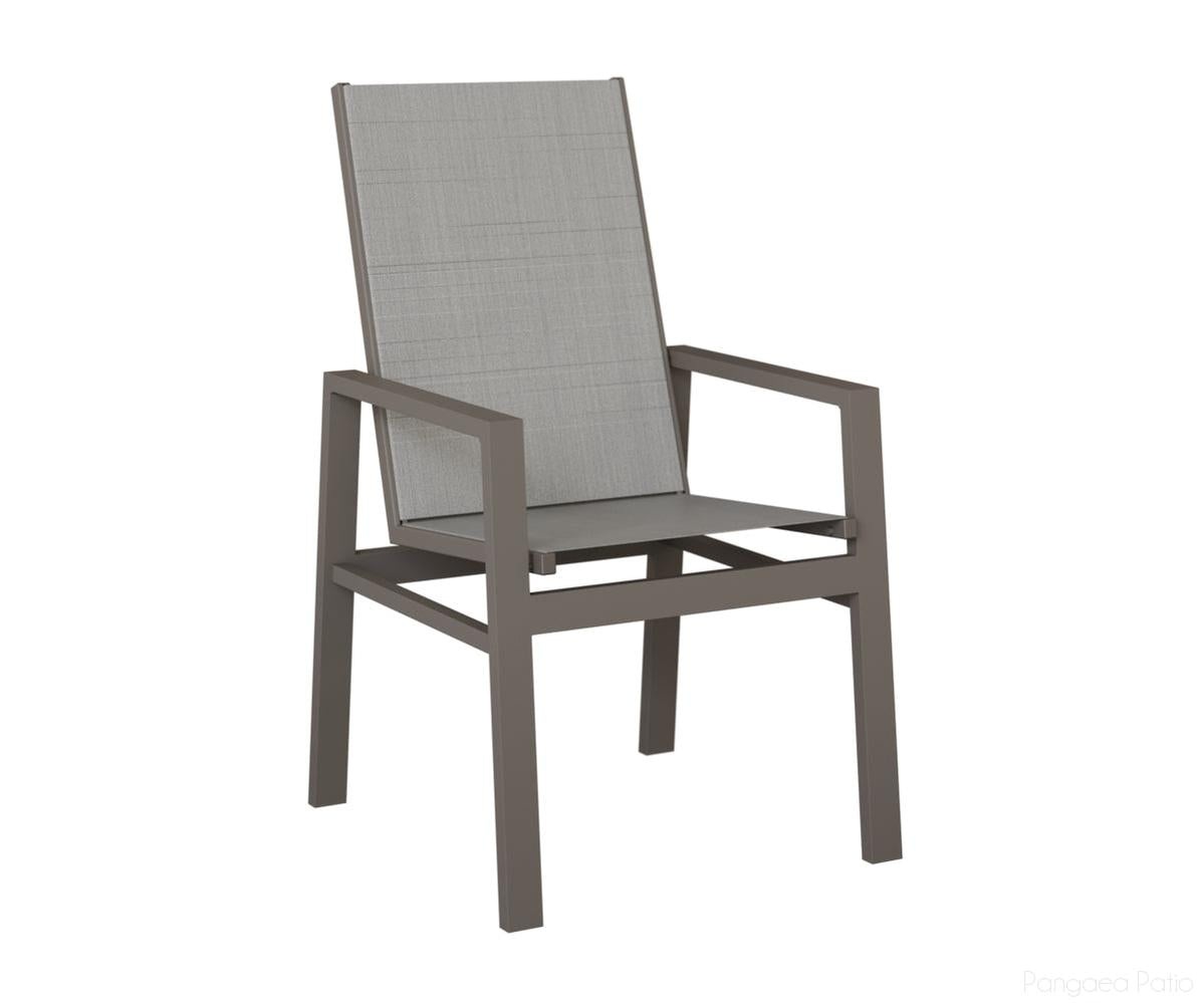 BGVDHSGR-Berlin Gardens-Vida High Back Sling Dining Chair-Graphite Aluminum BG-Pangaea Patio