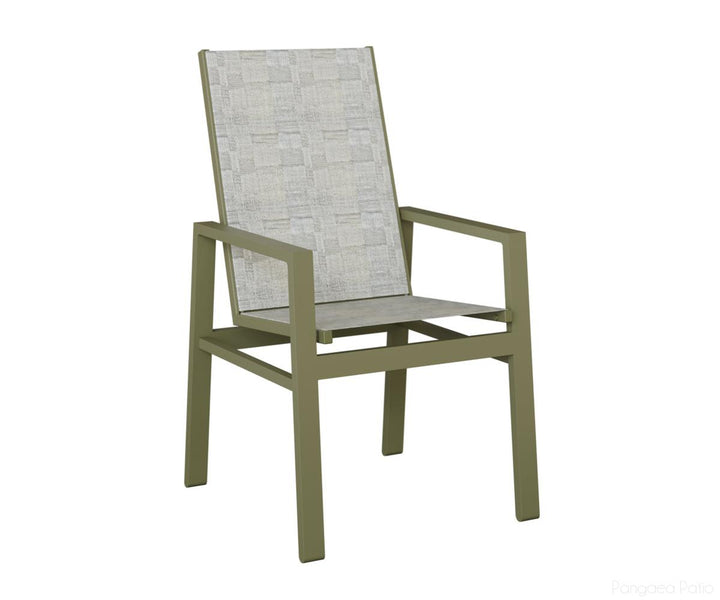 BGVDHSGS-Berlin Gardens-Vida High Back Sling Dining Chair-Green Sage Aluminum BG-Pangaea Patio