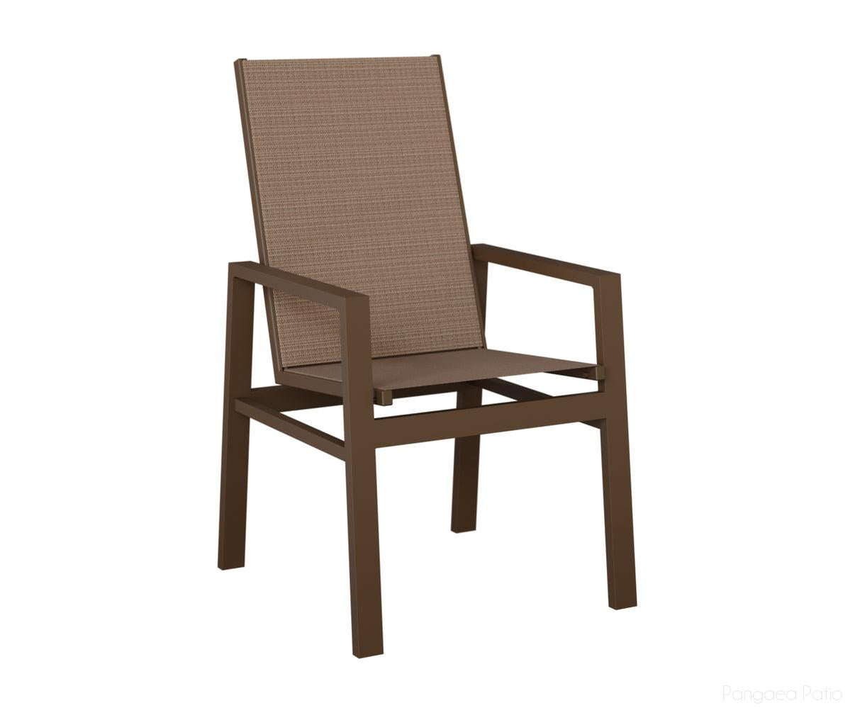 BGVDHSMV-Berlin Gardens-Vida High Back Sling Dining Chair-Mesquite Wood Vein Aluminum BG-Pangaea Patio