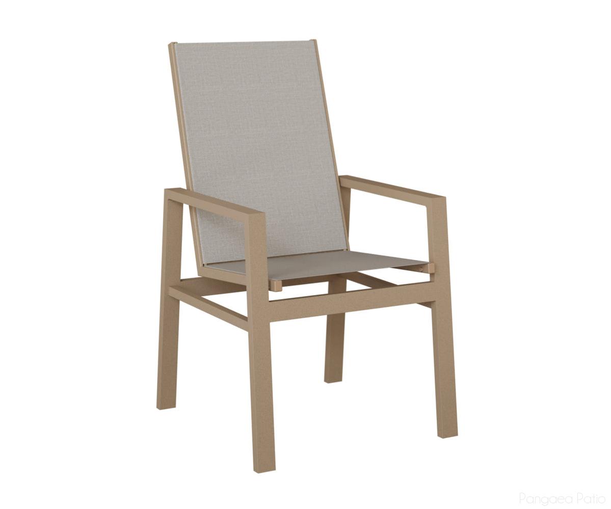 BGVDHSOV-Berlin Gardens-Vida High Back Sling Dining Chair-Oak Wood Vein Aluminum BG-Pangaea Patio