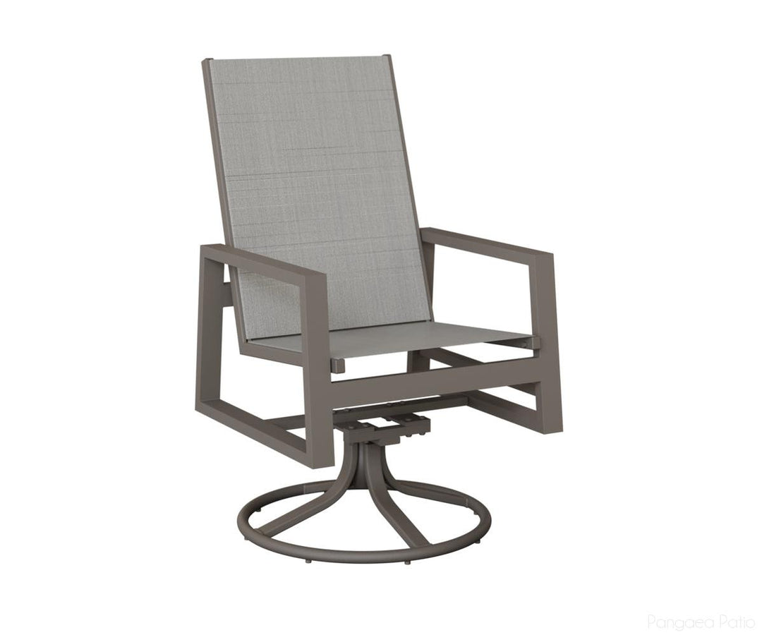 BGVSRDHSGR-Berlin Gardens-Vida High Back Sling Swivel Rocker Dining Chair-Graphite Aluminum BG-Pangaea Patio