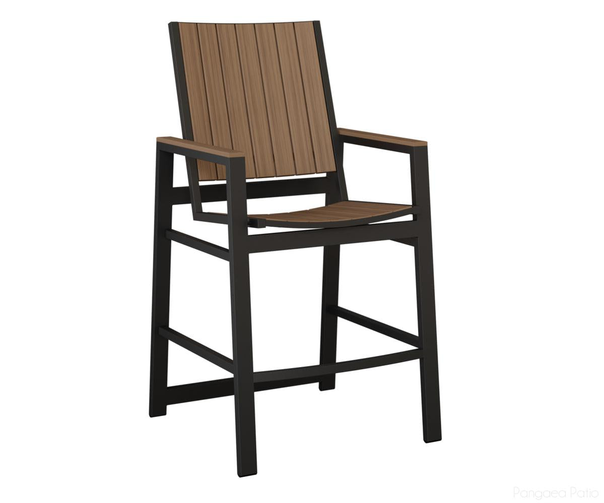BGVBPMB-Berlin Gardens-Vida Poly Bar Chair-Black Aluminum BG-Pangaea Patio