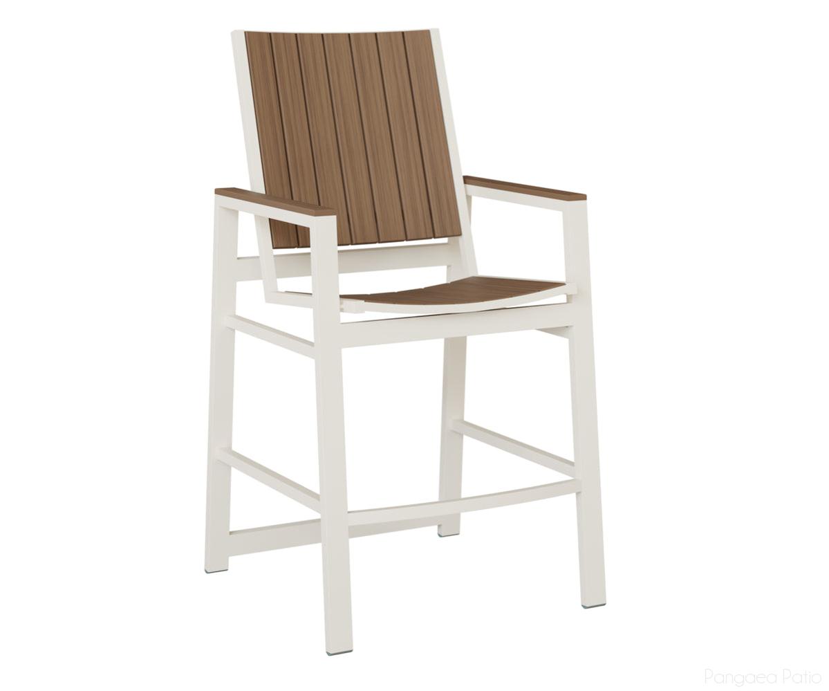 BGVBPMW-Berlin Gardens-Vida Poly Bar Chair-White Aluminum BG-Pangaea Patio