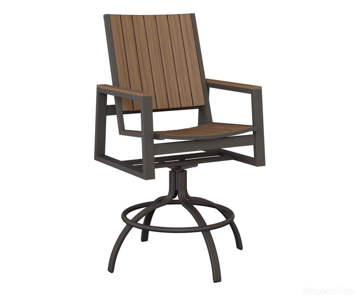 BGVSBPGT-Berlin Gardens-Vida Poly Swivel Bar Chair-Granite Speckle Aluminum BG-Pangaea Patio