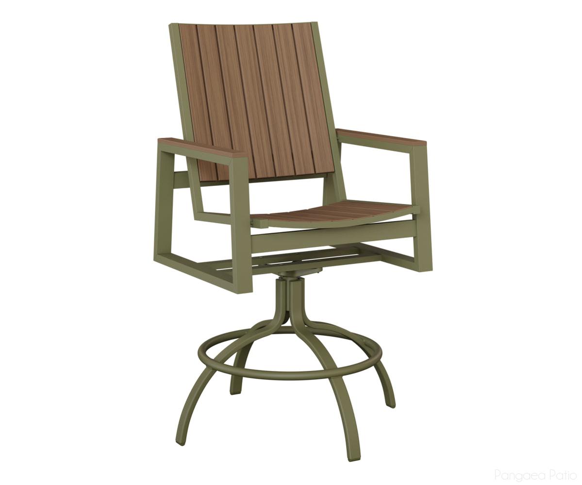 BGVSBPGS-Berlin Gardens-Vida Poly Swivel Bar Chair-Green Sage Aluminum BG-Pangaea Patio