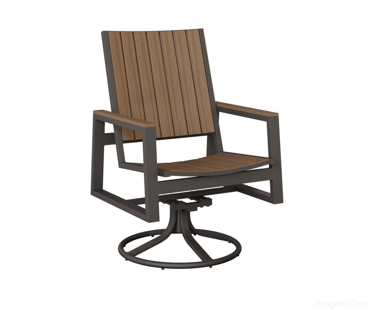 BGVSRDPGT-Berlin Gardens-Vida Poly Swivel Rocker Dining Chair-Granite Speckle Aluminum BG-Pangaea Patio