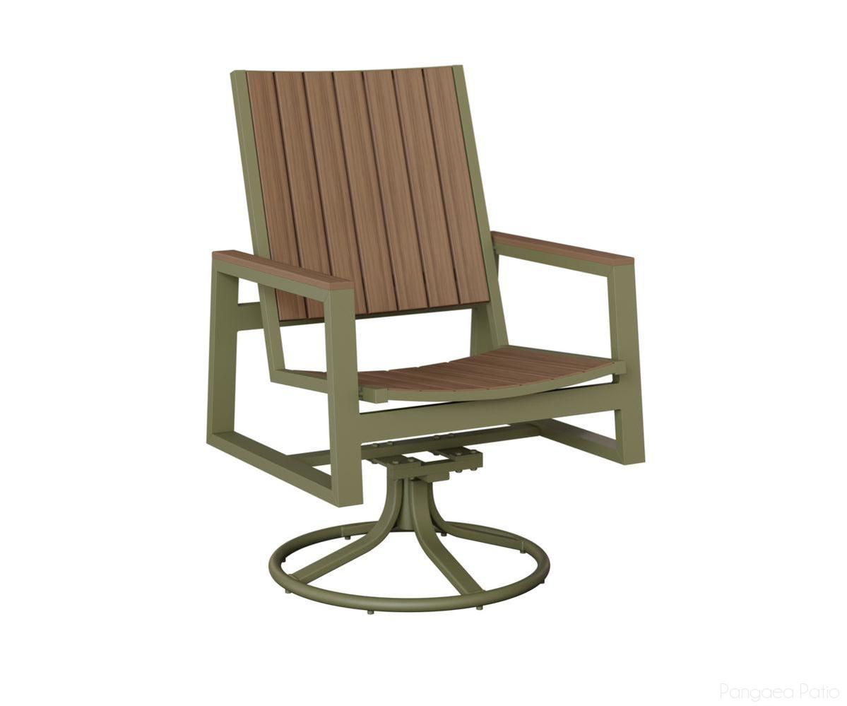 BGVSRDPGS-Berlin Gardens-Vida Poly Swivel Rocker Dining Chair-Green Sage Aluminum BG-Pangaea Patio