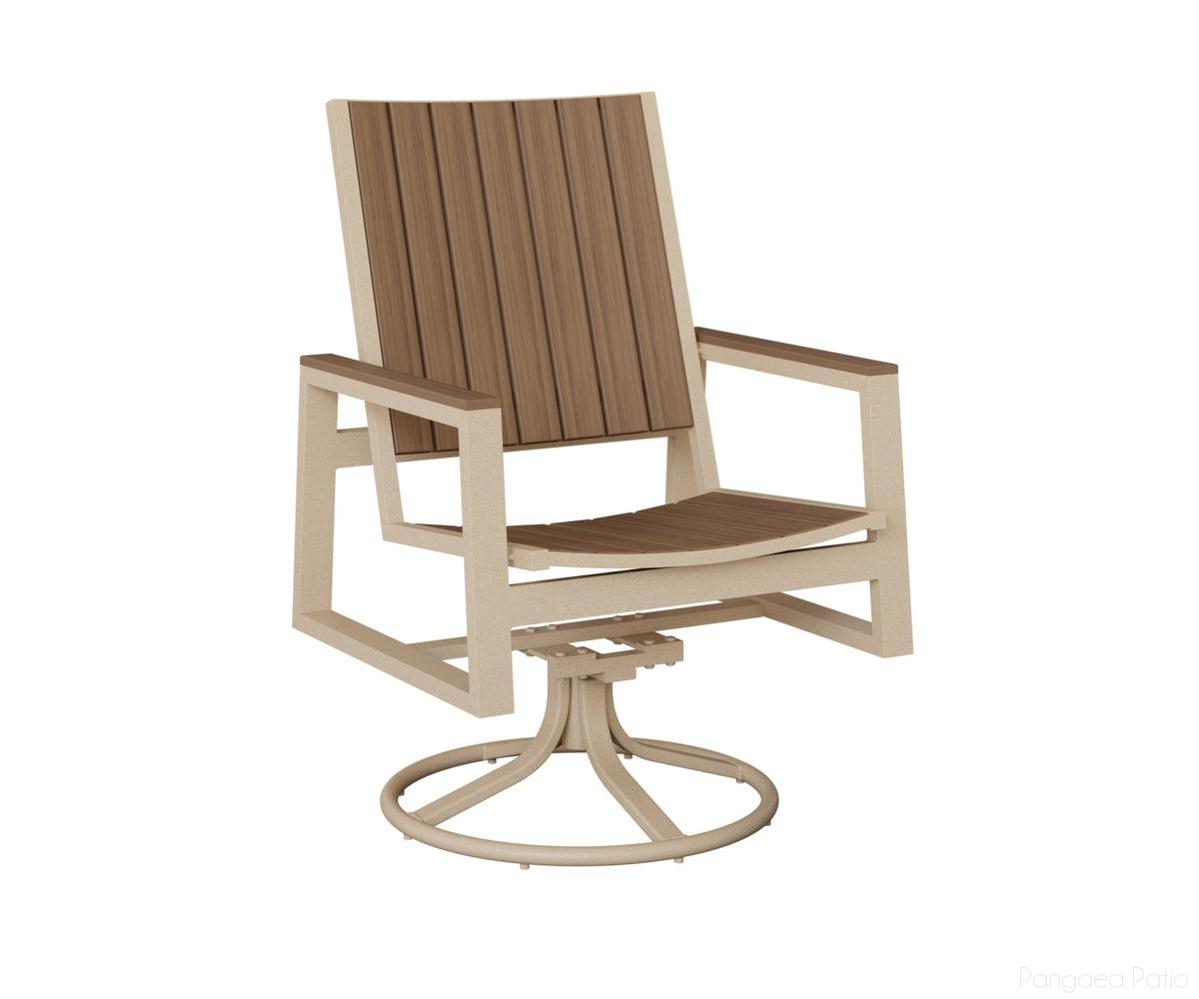 BGVSRDPLM-Berlin Gardens-Vida Poly Swivel Rocker Dining Chair-Luna Multi Aluminum BG-Pangaea Patio