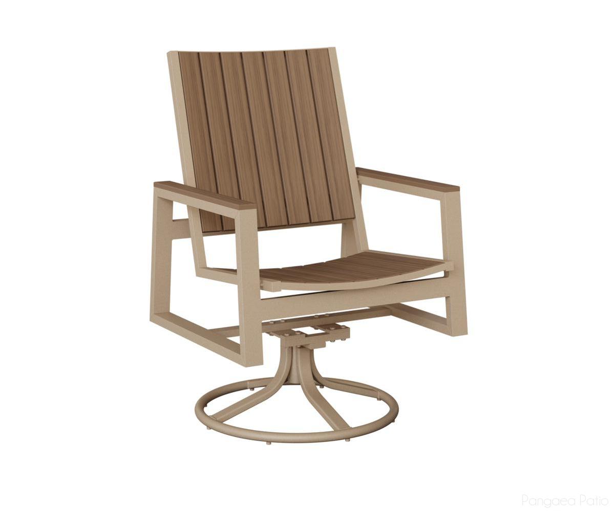 BGVSRDPSA-Berlin Gardens-Vida Poly Swivel Rocker Dining Chair-Sahara Speckle Aluminum BG-Pangaea Patio