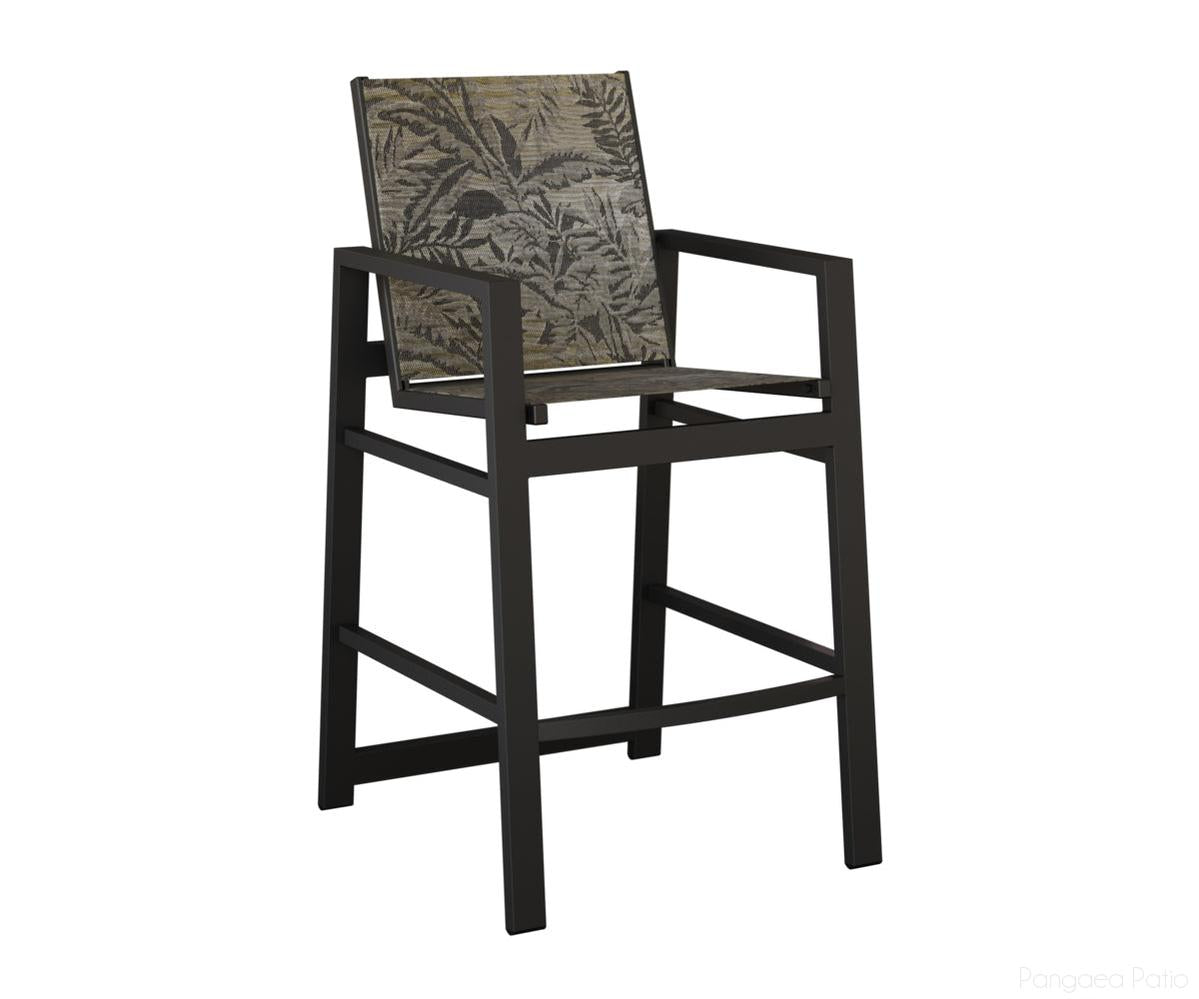 BGVBSMB-Berlin Gardens-Vida Sling Bar Chair-Black Aluminum BG-Pangaea Patio