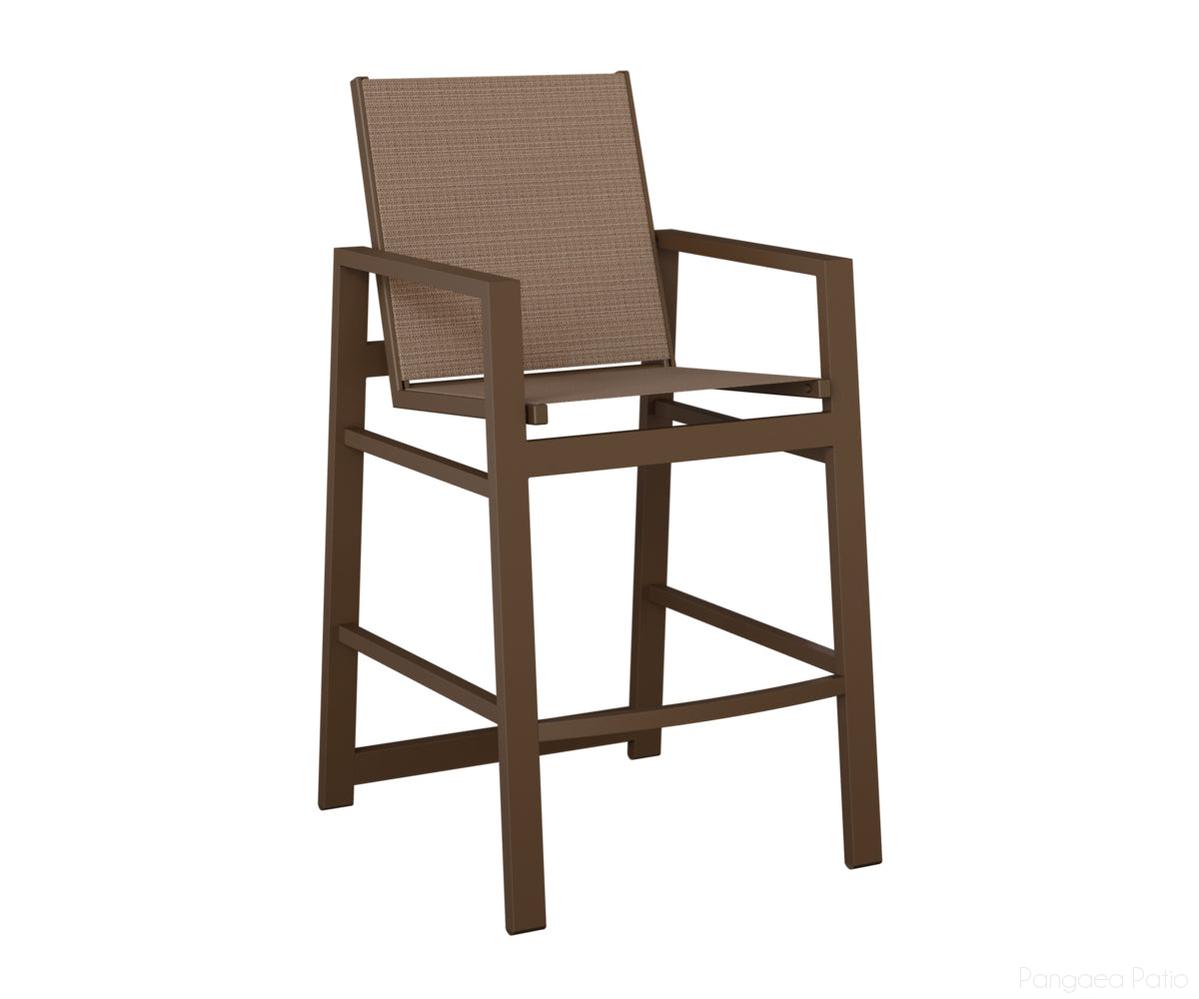 BGVBSMV-Berlin Gardens-Vida Sling Bar Chair-Mesquite Wood Vein Aluminum BG-Pangaea Patio