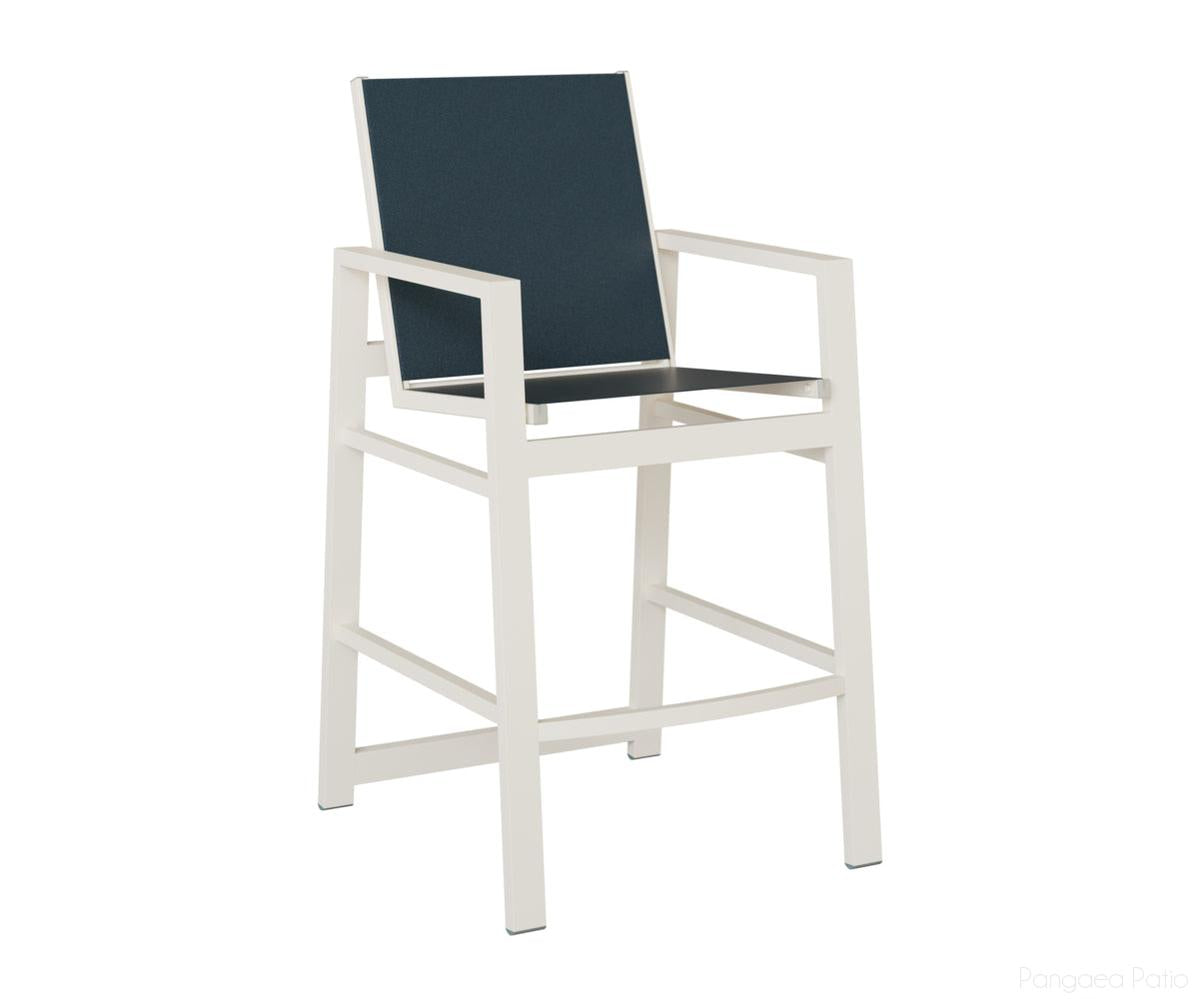 BGVBSMW-Berlin Gardens-Vida Sling Bar Chair-White Aluminum BG-Pangaea Patio