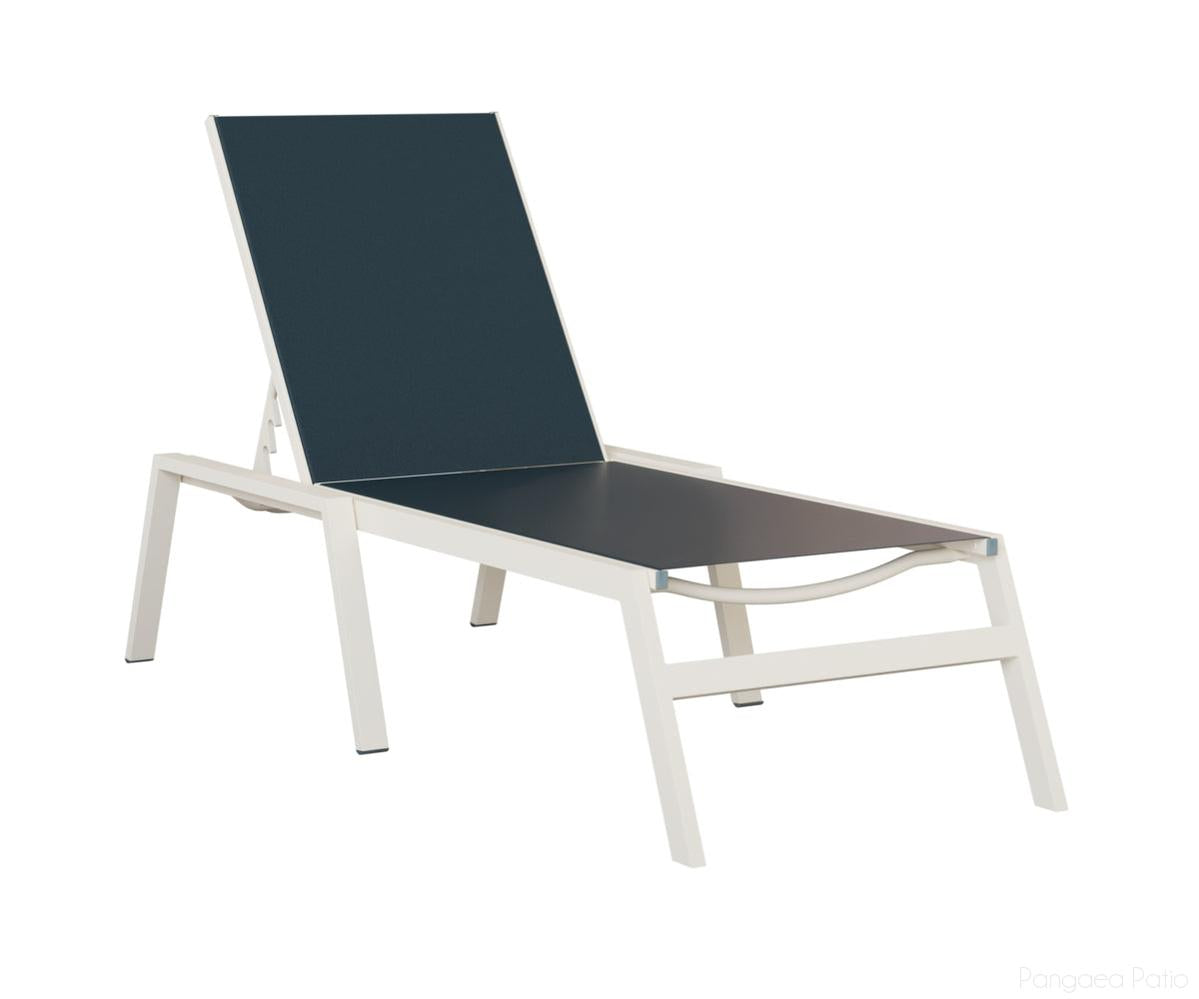 BGVCASMW-Berlin Gardens-Vida Sling Chaise Lounge-White Aluminum BG-Pangaea Patio