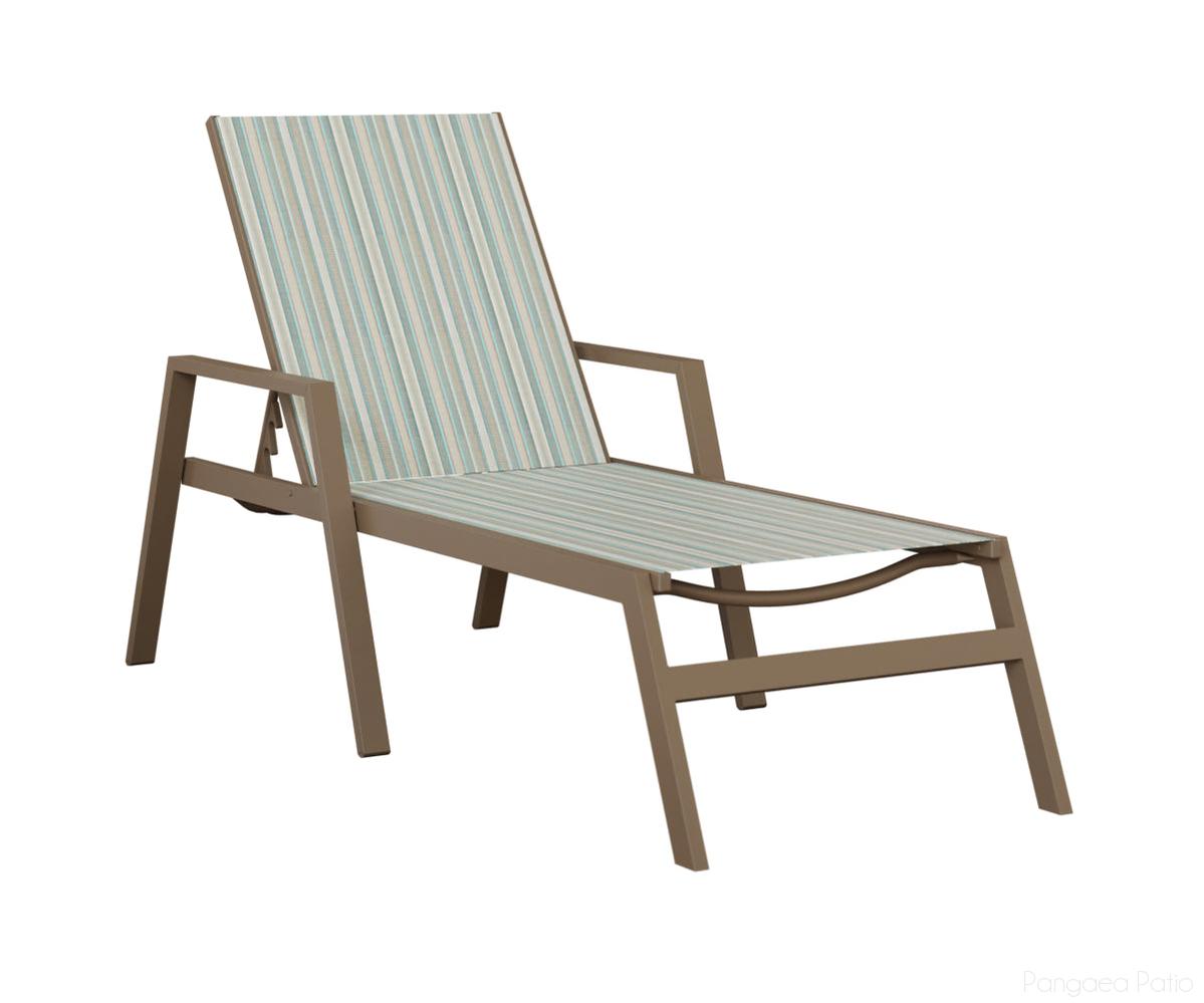 BGVCSCL-Berlin Gardens-Vida Sling Chaise Lounge With Arms-Clay Aluminum BG-Pangaea Patio