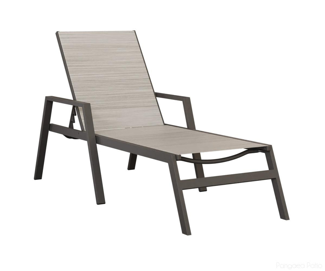 BGVCSGT-Berlin Gardens-Vida Sling Chaise Lounge With Arms-Granite Speckle Aluminum BG-Pangaea Patio