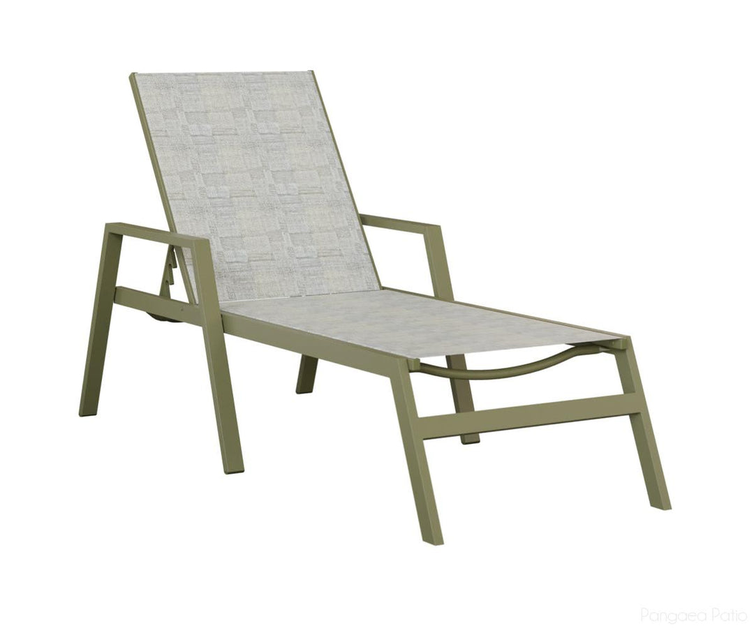 BGVCSGS-Berlin Gardens-Vida Sling Chaise Lounge With Arms-Green Sage Aluminum BG-Pangaea Patio
