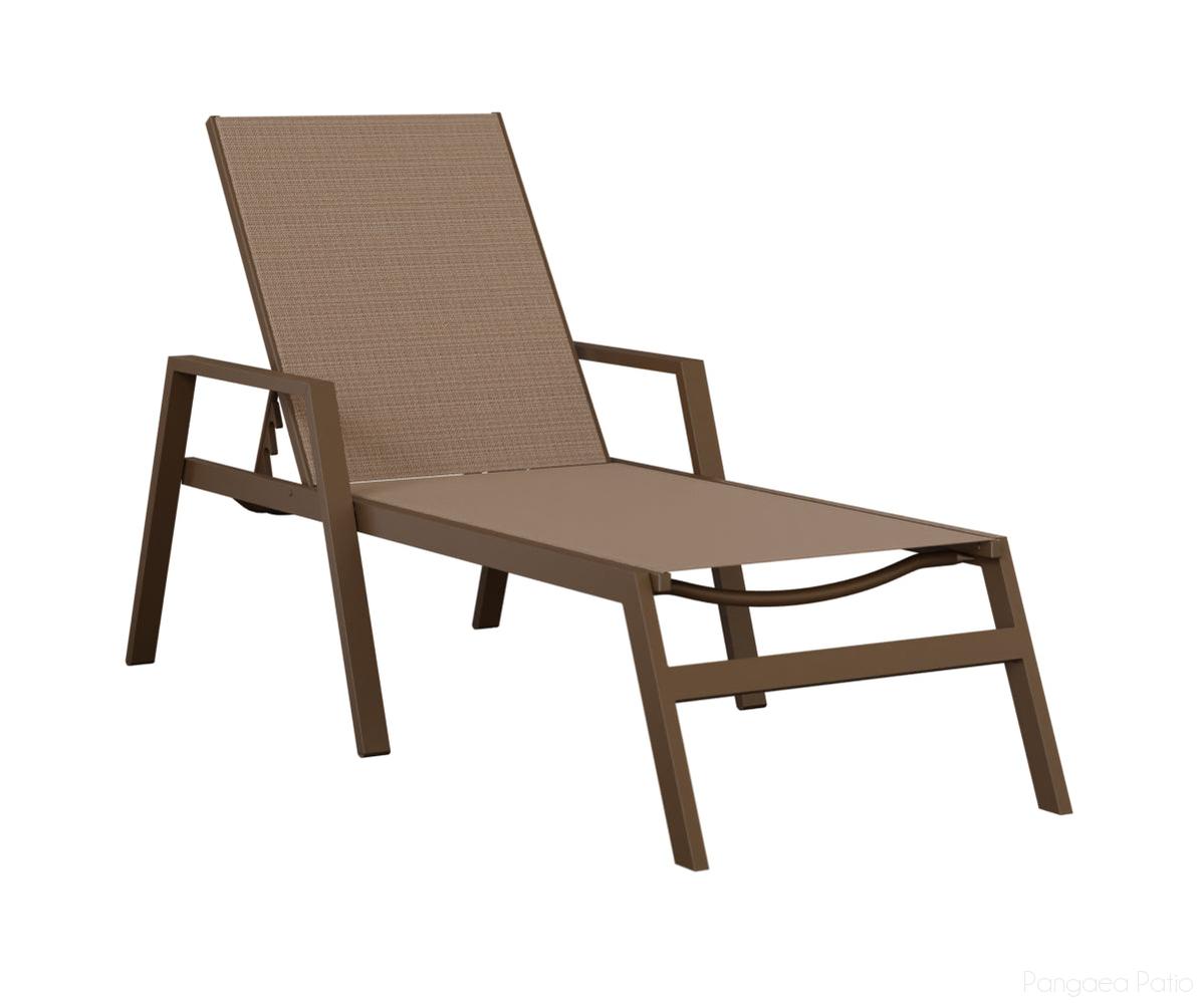 BGVCSMV-Berlin Gardens-Vida Sling Chaise Lounge With Arms-Mesquite Wood Vein Aluminum BG-Pangaea Patio
