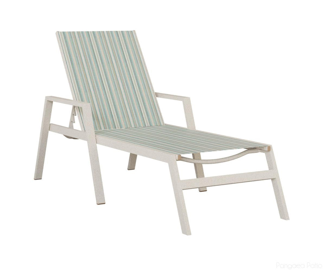 BGVCSSA-Berlin Gardens-Vida Sling Chaise Lounge With Arms-Sahara Speckle Aluminum BG-Pangaea Patio