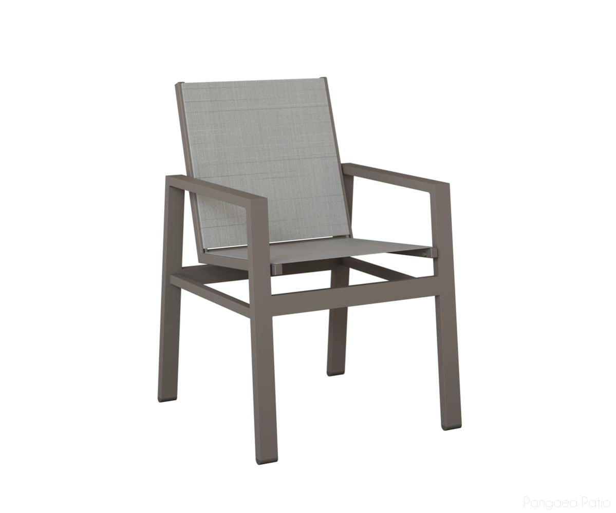 BGVDSGR-Berlin Gardens-Vida Sling Dining Chair-Graphite Aluminum BG-Pangaea Patio