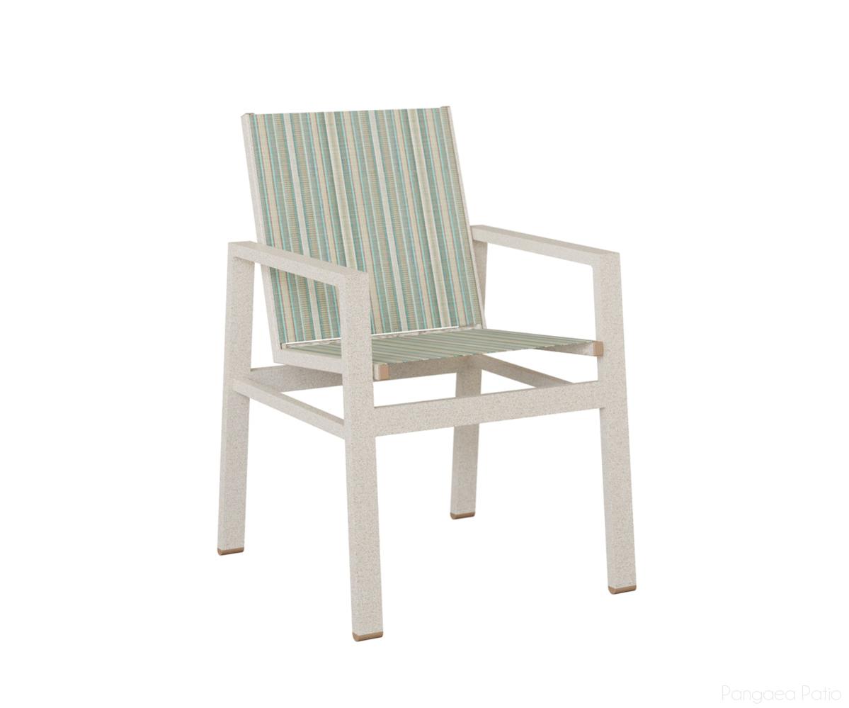 BGVDSSA-Berlin Gardens-Vida Sling Dining Chair-Sahara Speckle Aluminum BG-Pangaea Patio