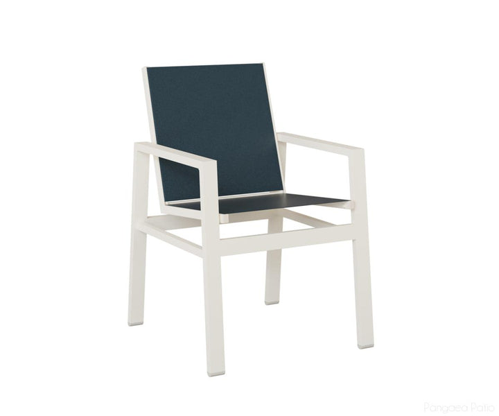BGVDSMW-Berlin Gardens-Vida Sling Dining Chair-White Aluminum BG-Pangaea Patio
