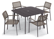 Eiland 5-Piece 45" Square Dining Table - Carbon W/ Mocha Finish