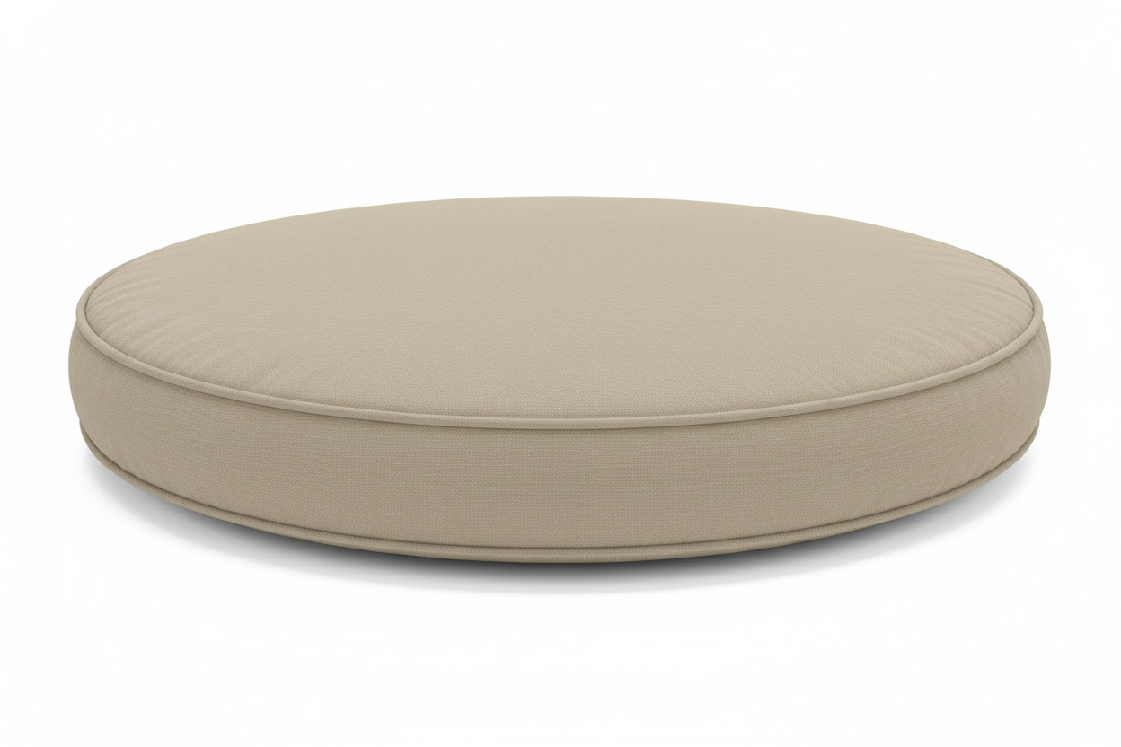 Circular ottoman replacement cushion with no dimple or cording