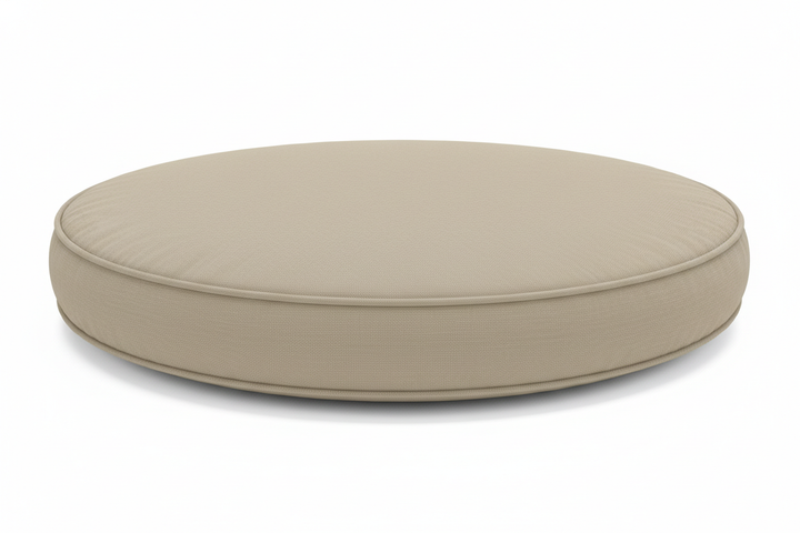 Circular ottoman replacement cushion with no dimple or cording