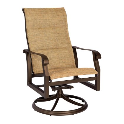Cortland Padded Sling High Back Swivel Rocking Dining Armchair