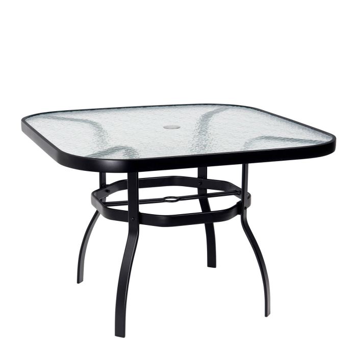 42" Deluxe Obscure Glass Square Dining Umbrella Table