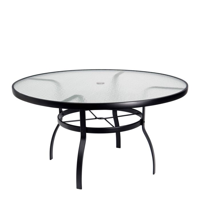 54" Deluxe Obscure Glass Round Dining Umbrella Table
