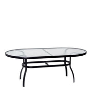 43" x 74" Deluxe Obscure Glass Oval Dining Umbrella Table