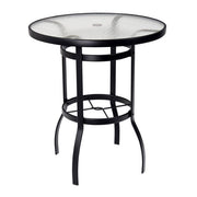 36" Deluxe Obscure Glass Round Bar Height Umbrella Table
