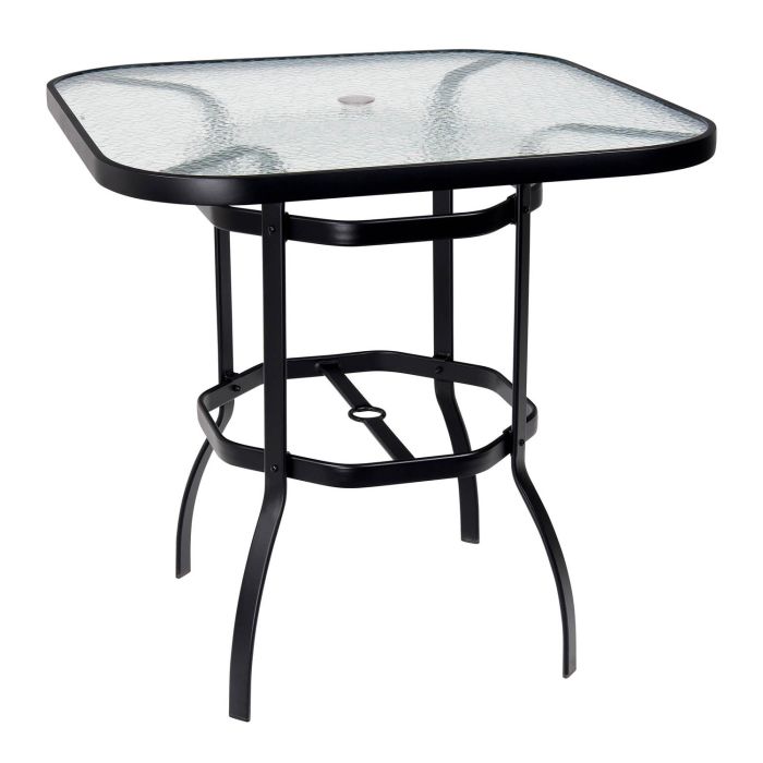 42" Deluxe Obscure Glass Square Bar Height Umbrella Table