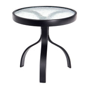 18" Deluxe Obscure Glass Round Side Table