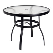 36" Deluxe Obscure Glass Round Dining Umbrella Table