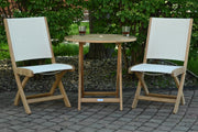 Three Birds Riviera Side Chair Teak Bistro Set