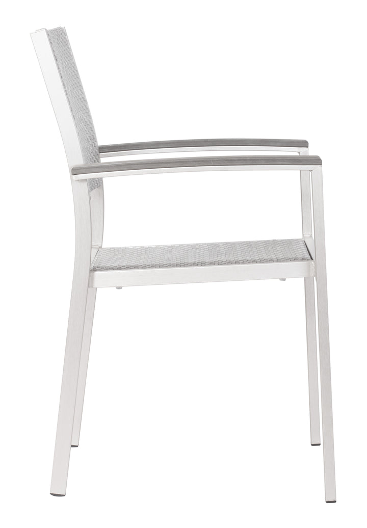 Metropolitan Dining Arm Chair (Set of 2) Gray & Silver