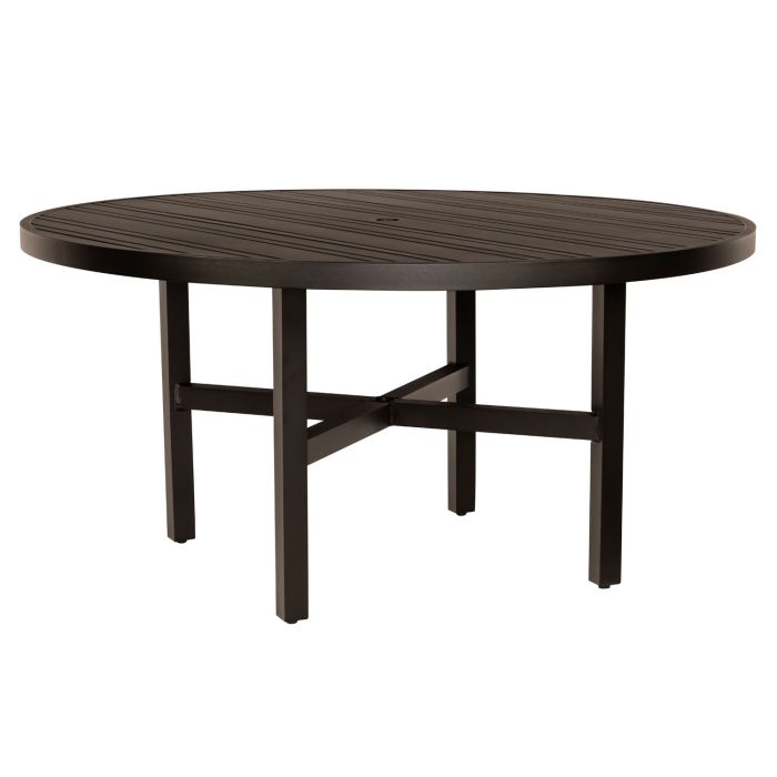 60" Tri-Slat Round Dining Umbrella Table