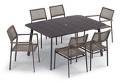 Eiland 7-Piece 63" Rectangular Dining Table - Carbon W/ Mocha Finish