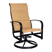 Fremont Padded Sling High Back Swivel Rocking Dining Arm Chair