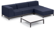 Koral 5-Piece Modular L-Shape Sectional & Coffee Table Set - Spectrum Indigo Upholstery
